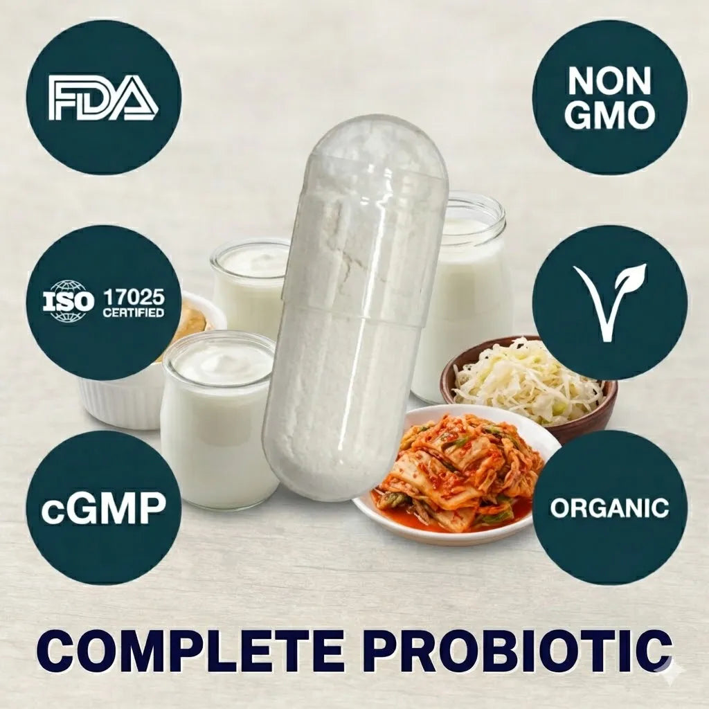 complete probiotic supplement capsule for healthy gut flora