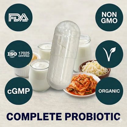 Complete Probiotic supplement capsule for healthy gut flora
