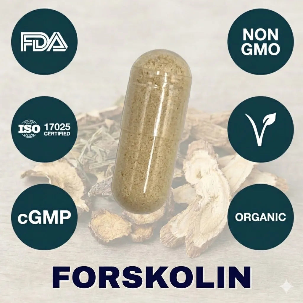 Forskolin supplement capsule for metabolic rate support