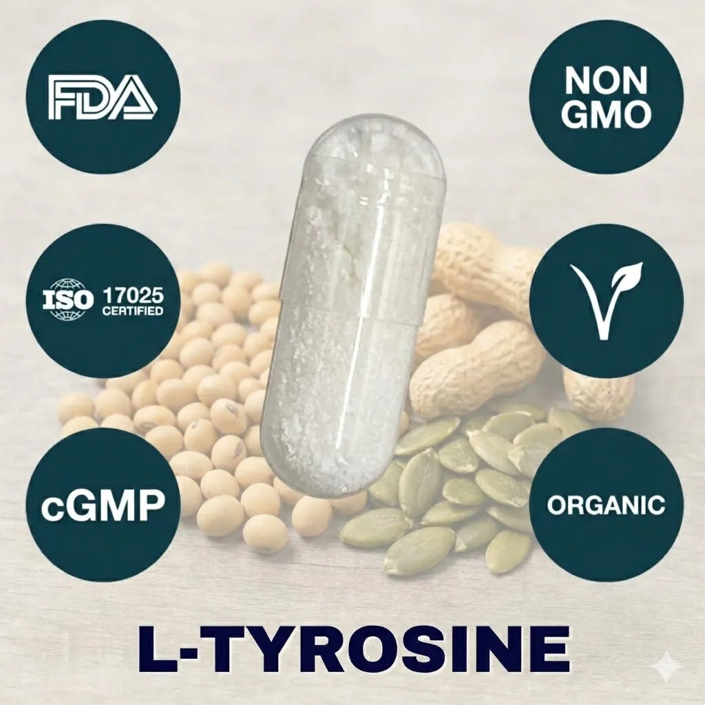 l-tyrosine supplement capsule for thyroid hormone support